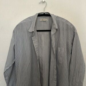 Oversized striped Abercrombie and Fitch long sleeve shirt.